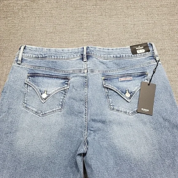 Hudson Ladies Everyday Trendy Modern Straight Leg Jeans w Pockets Size 18 Blue - Picture 6 of 11